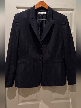 Women's Suit: Tahari Black Pinstripe Women's Blazer And Pencil Skirt
